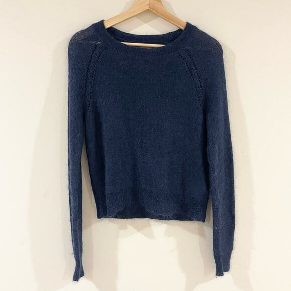 Banana Republic Mohair Blend Sweater Long Sleeves Crew neck women’s size s navy - Picture 1 of 7